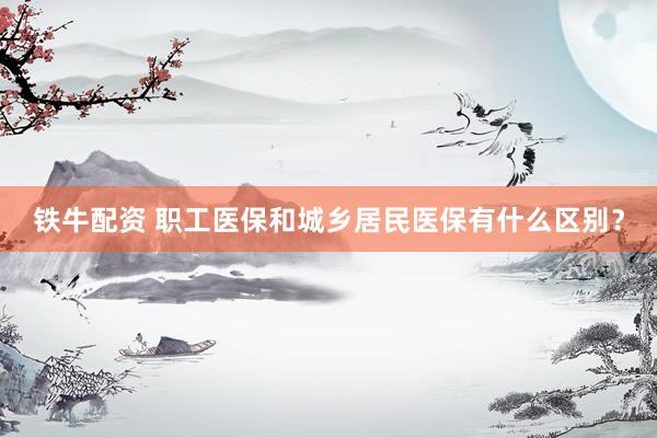铁牛配资 职工医保和城乡居民医保有什么区别？